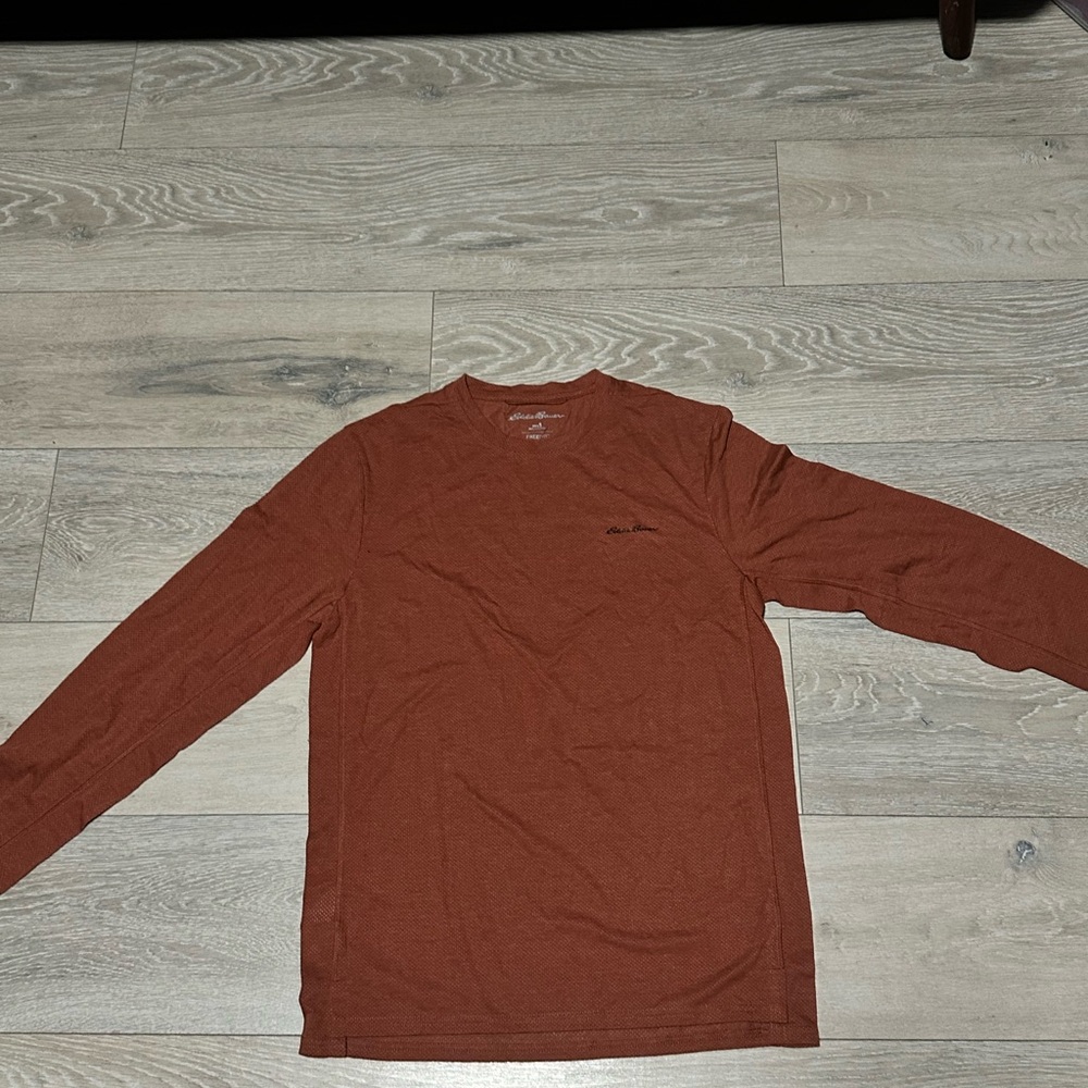 Eddie Bauer Men's Rust Long Sleeve Shirt